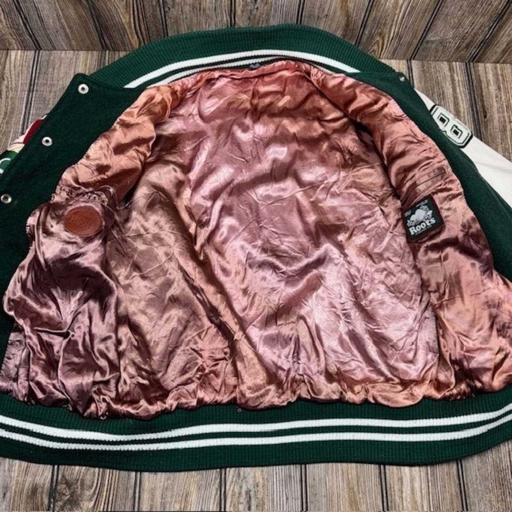 7UP Vintage Retro Old School Roots Canada Leather Wool Varsity Jacket Large/XL - Picture 8 of 16